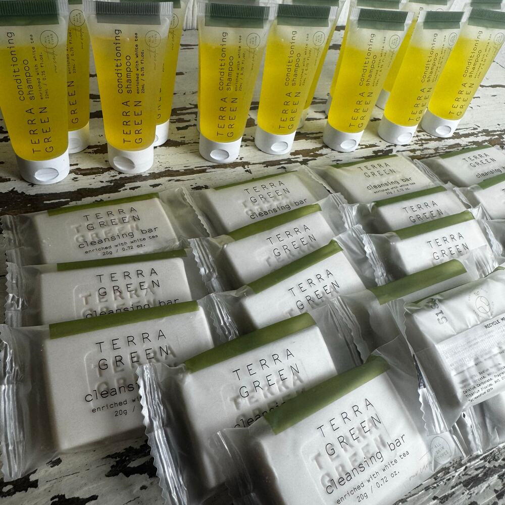 Terra Green Hotel Travel Sample Size Soaps and Shampoo Lot of 32 Air BNB - Picture 7 of 7